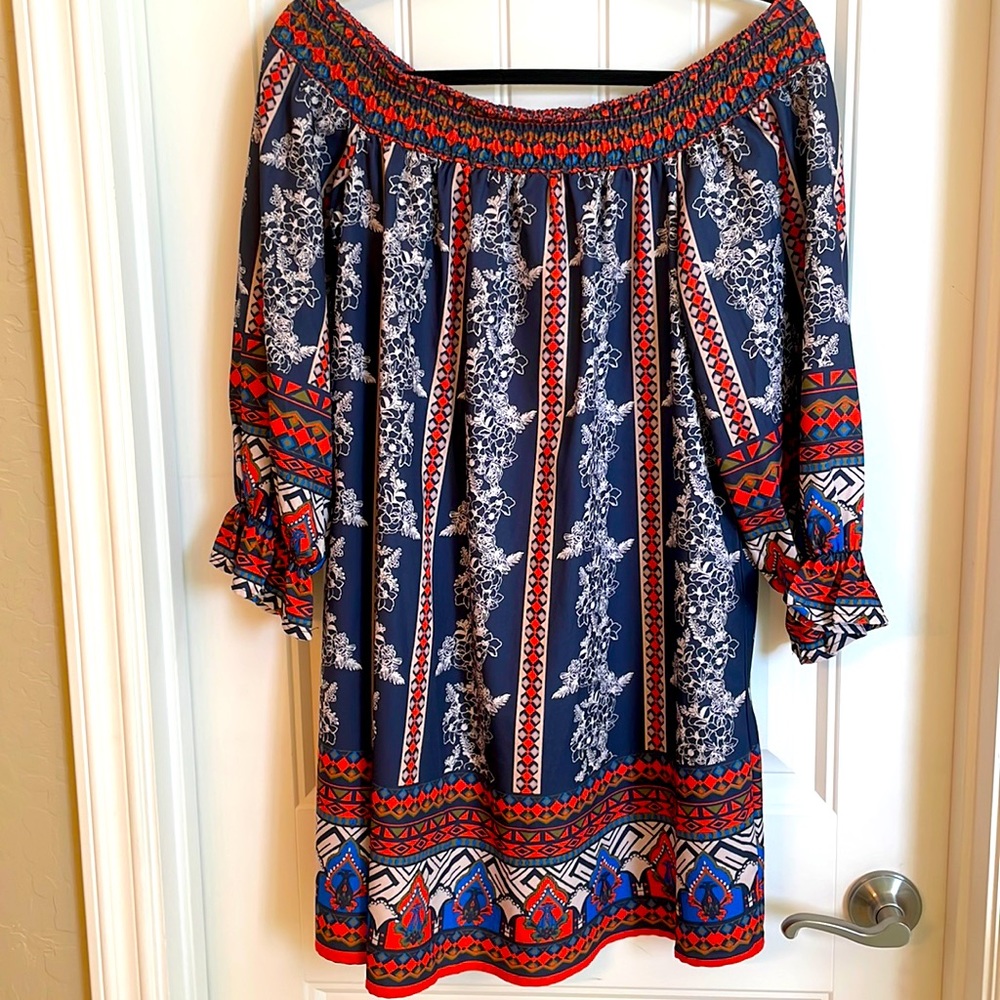 Chelsea & Violet 3/4 sleeve off shoulder dress size L